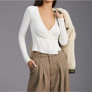 Good American Good Touch Wrap Top